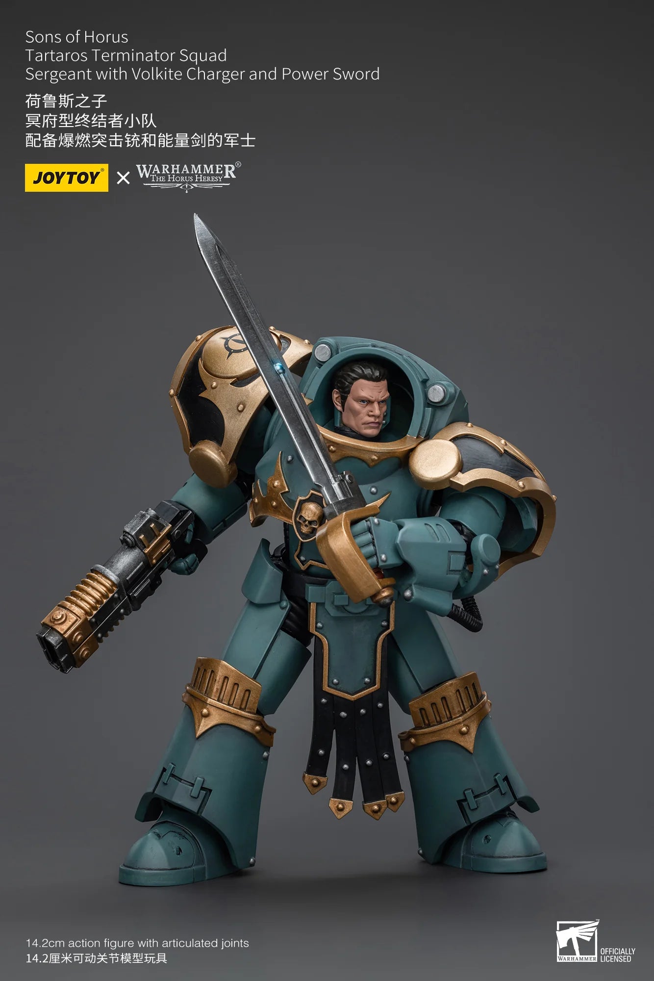 Sons Of Horus Tartaros Terminator Squad Sergeant With Volkite Charger And Power Sword