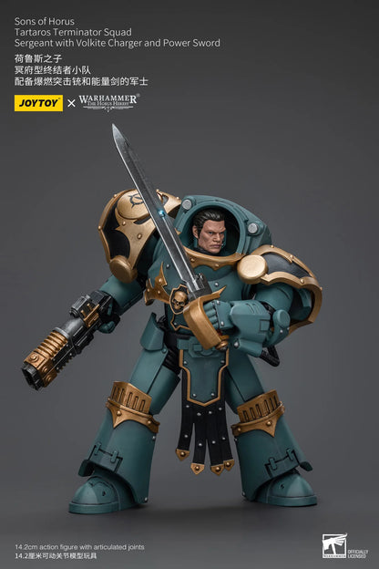 Sons Of Horus Tartaros Terminator Squad Sergeant With Volkite Charger And Power Sword
