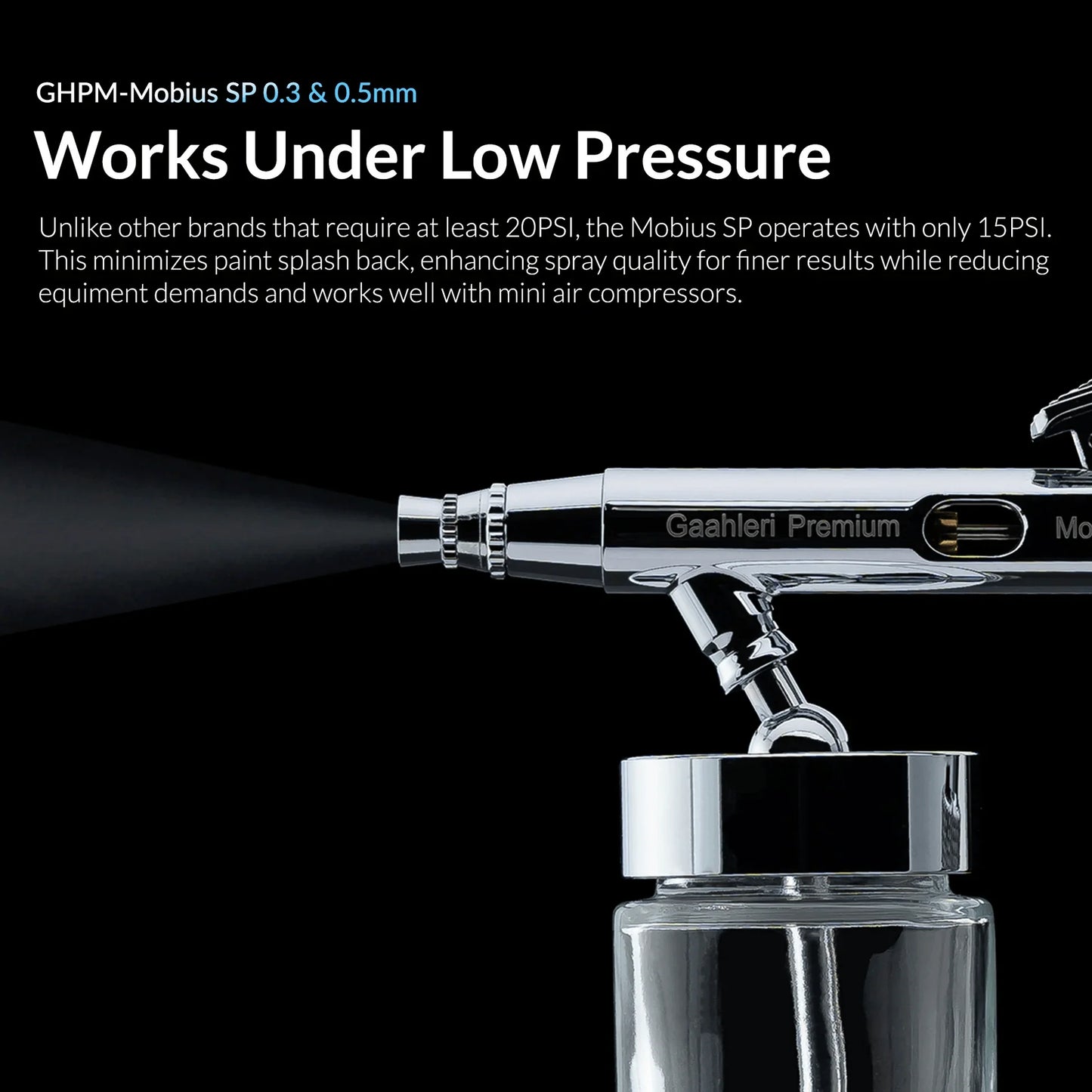 Gaahleri Premium Series Mobius SP Siphon Feed Airbrush