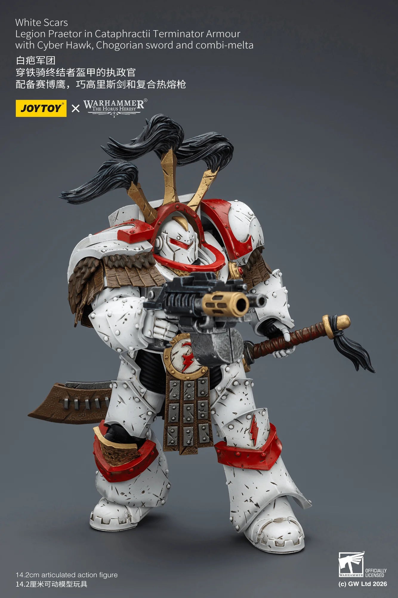 White Scars Legion Praetor in Cataphractii Terminator Armour with Cyber Hawk, Chogorian sword and combi-melta