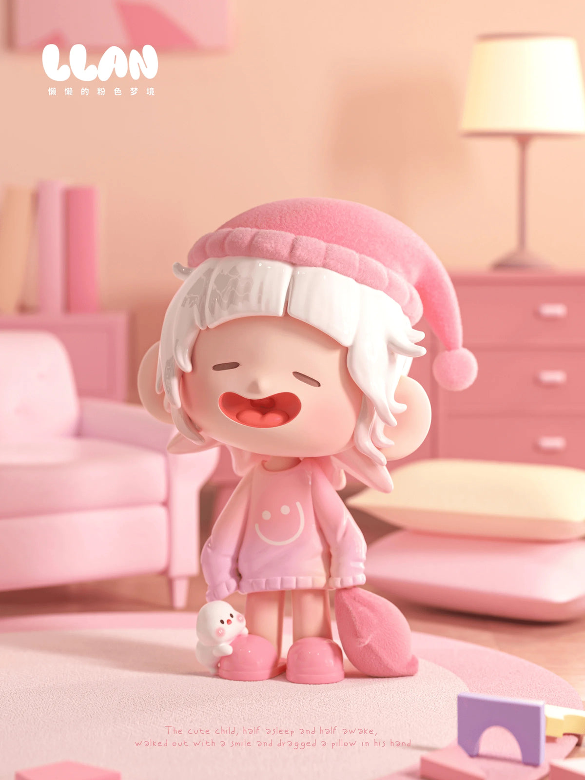 Shenzhen Mabell Lazy Pink Dreamland Painted PVC Figure