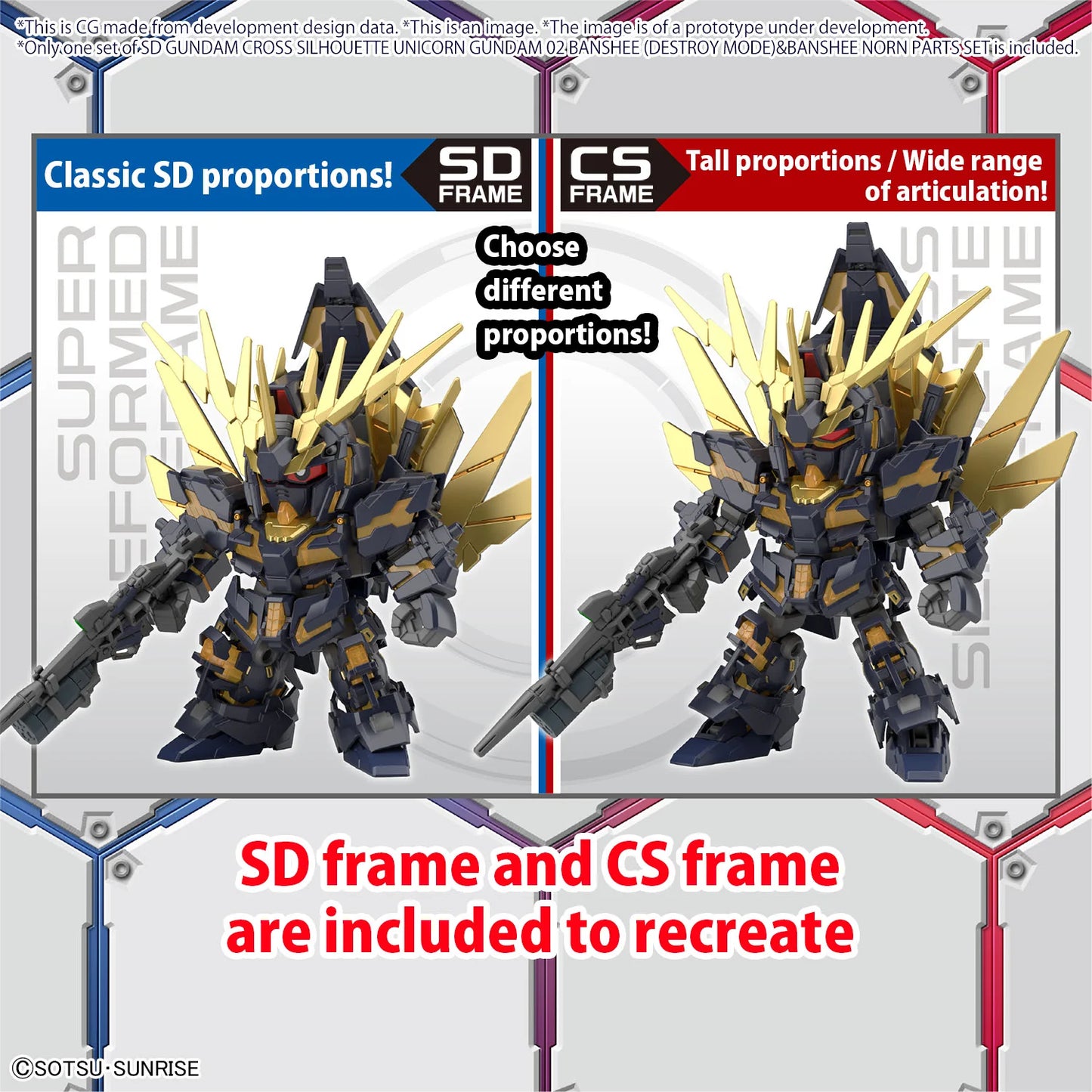 SD Gundam Cross Silhouette Unicorn Gundam 02 Banshee Destroy Mode Model Kit