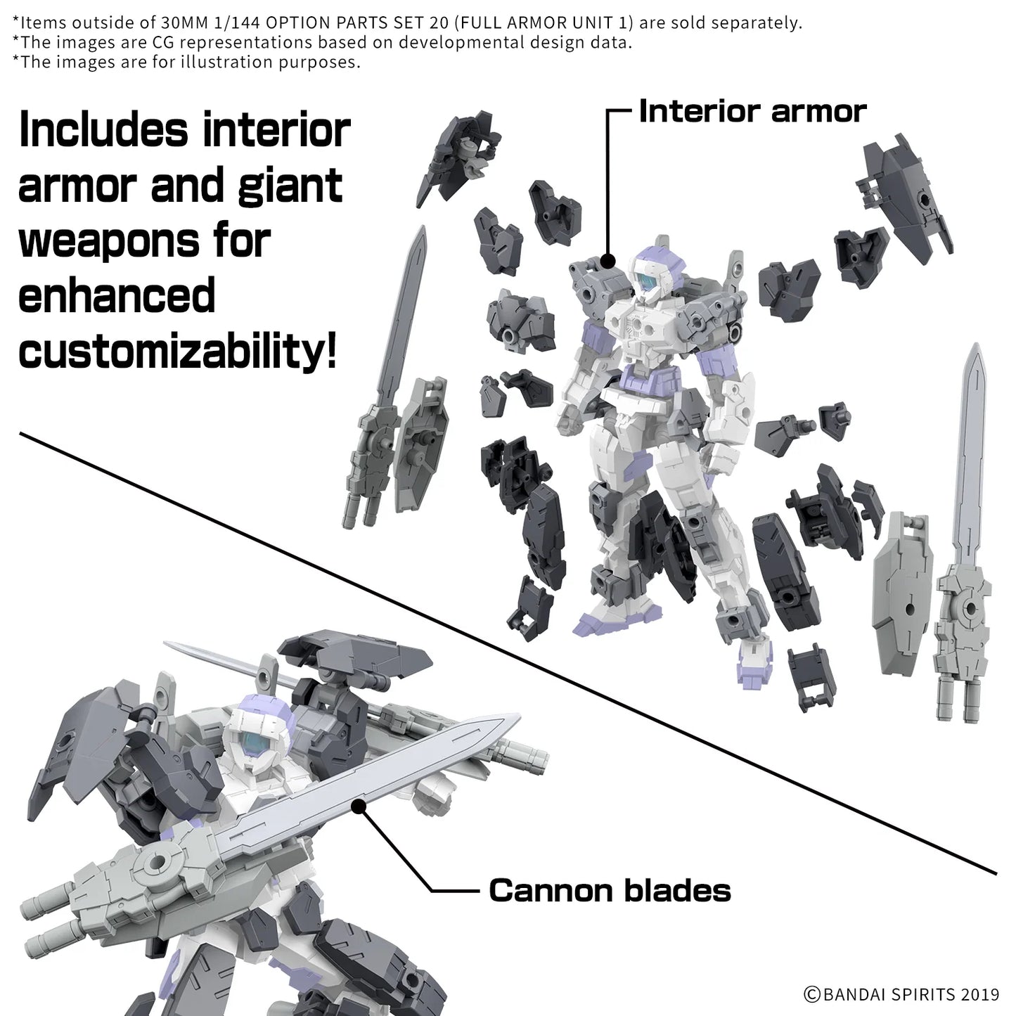 30MM 1/144 OPTION PARTS SET 20 （FULL ARMOR UNIT 1）