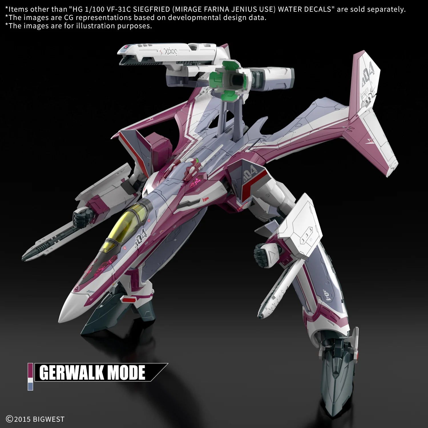 HG 1/100 VF-31C SIEGFRIED (MIRAGE FARINA JENIUS USE) WATER DECALS