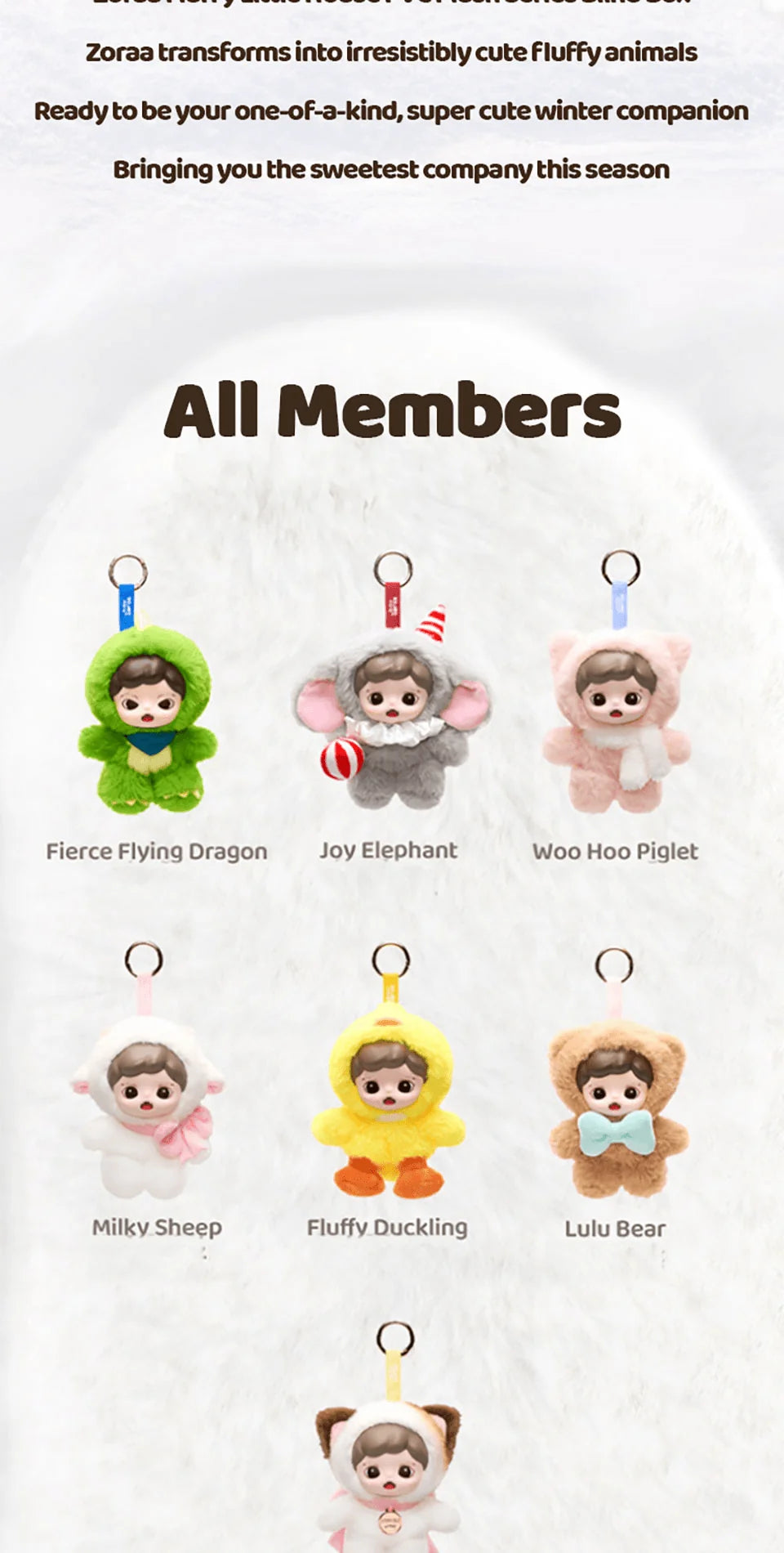 TNT Space Zoraa Fluffy Cabin Blind Box Vinyl Plush Figures