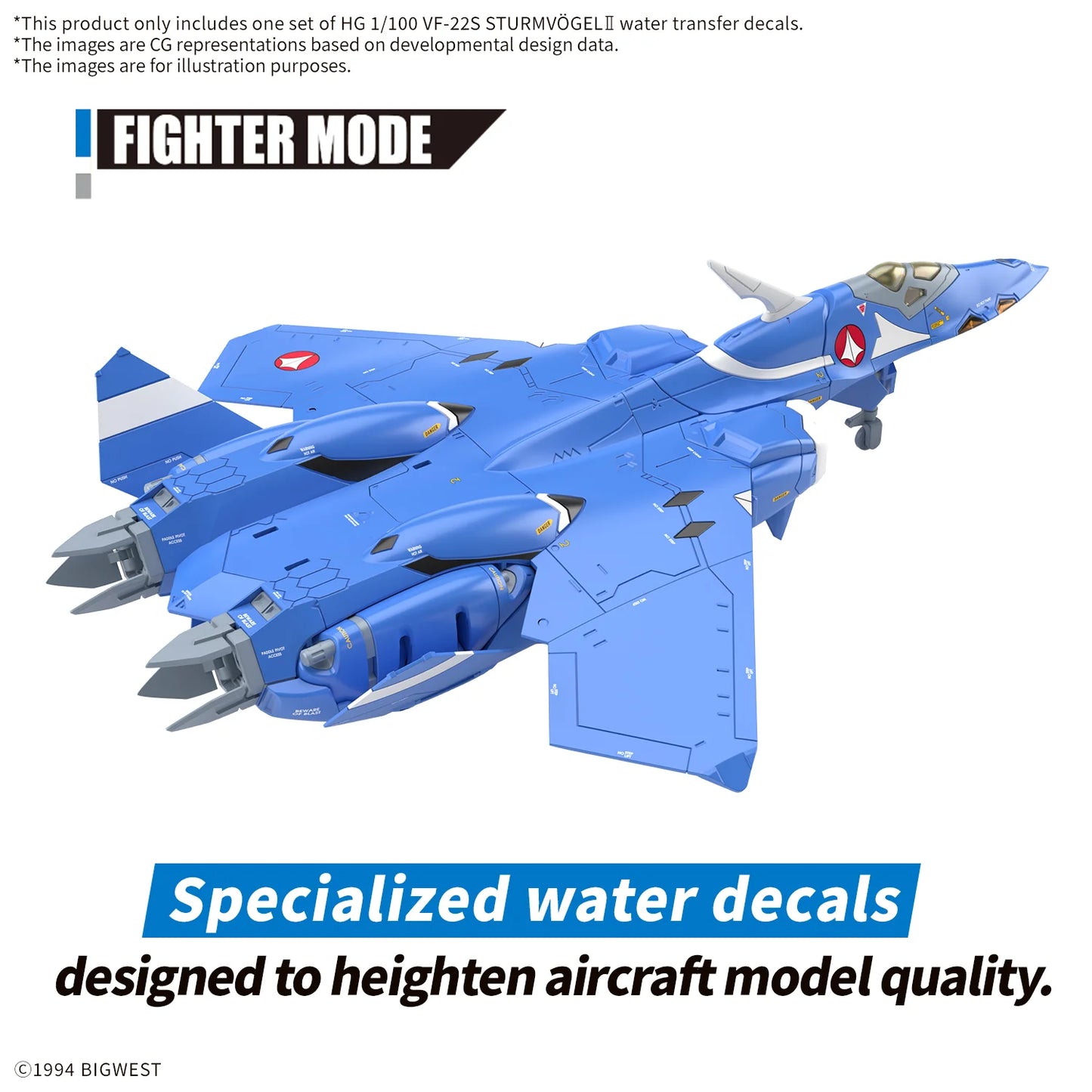 HG 1/100 VF-22S STURMVOGEL Ⅱ WATER DECALS