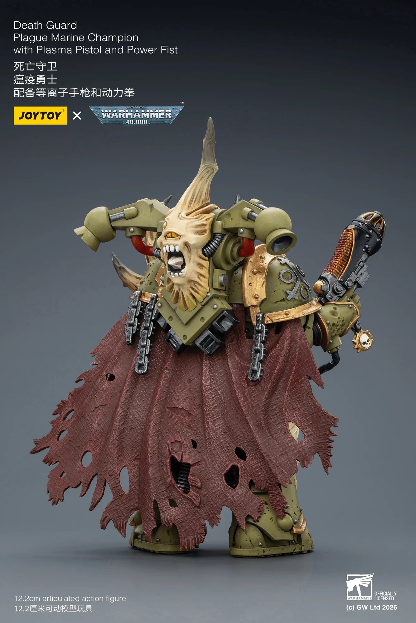 Death Guard Plague Marine Champion with Plasma Pistol and Power Fist