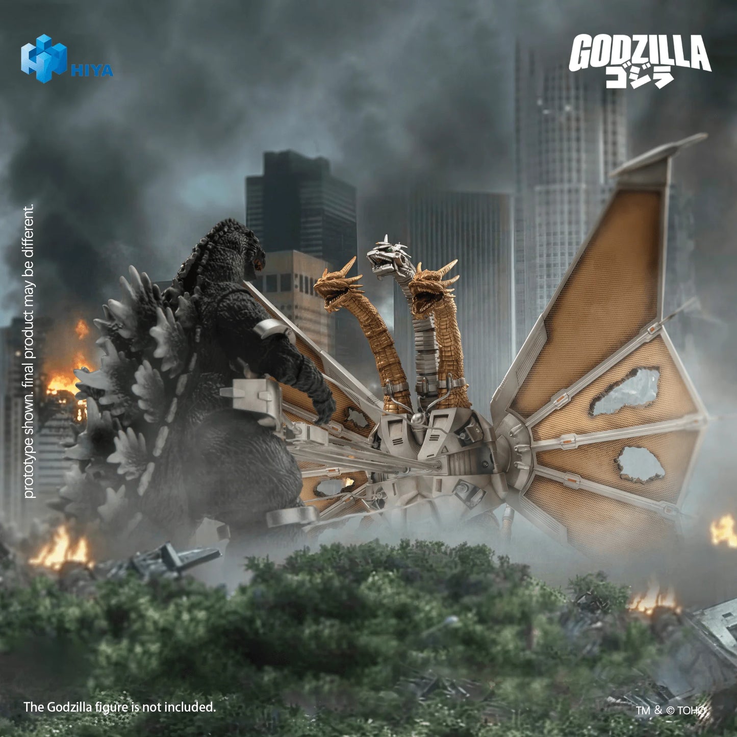 None Scale 13 Inch Godzilla vs. King Ghidorah Battle Damaged Mecha King Ghidorah Battle Damaged Action Figure