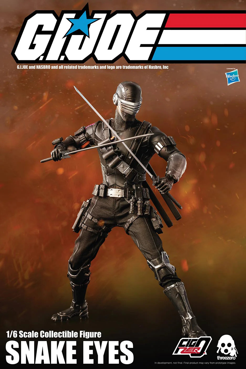 threezero Figzero G.I. Joe Snake Eyes 1/6 Scale Action Figure