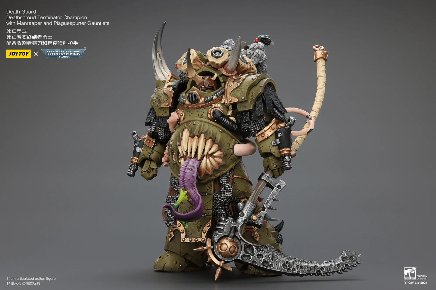 Death Guard Deathshroud Terminator Champion with Manreaper and Plaguespurter Gauntlets