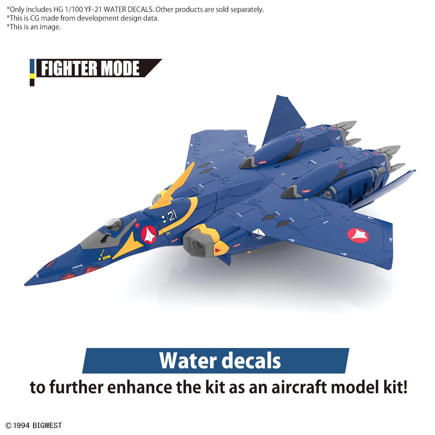 HG 1/100 YF-21 WATER DECALS