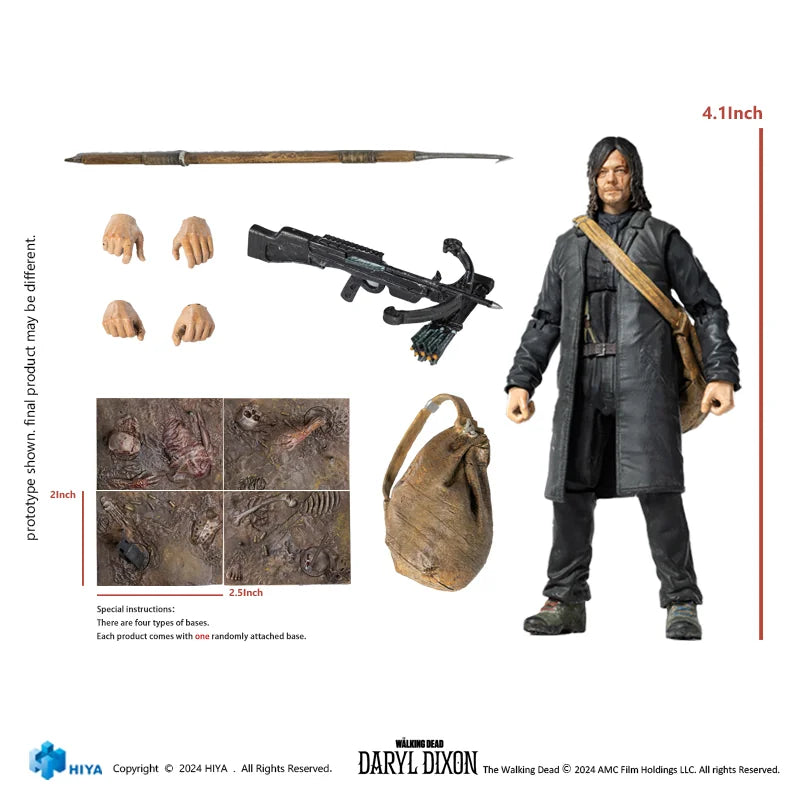 HIYA TOYS Exquisite Mini Series The Walking Dead Daryl Dixon 1/18 Scale Action Figure