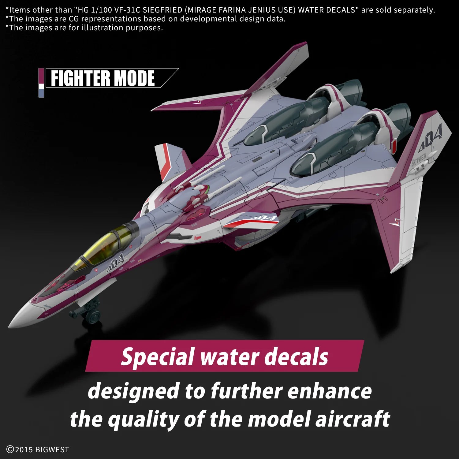 HG 1/100 VF-31C SIEGFRIED (MIRAGE FARINA JENIUS USE) WATER DECALS