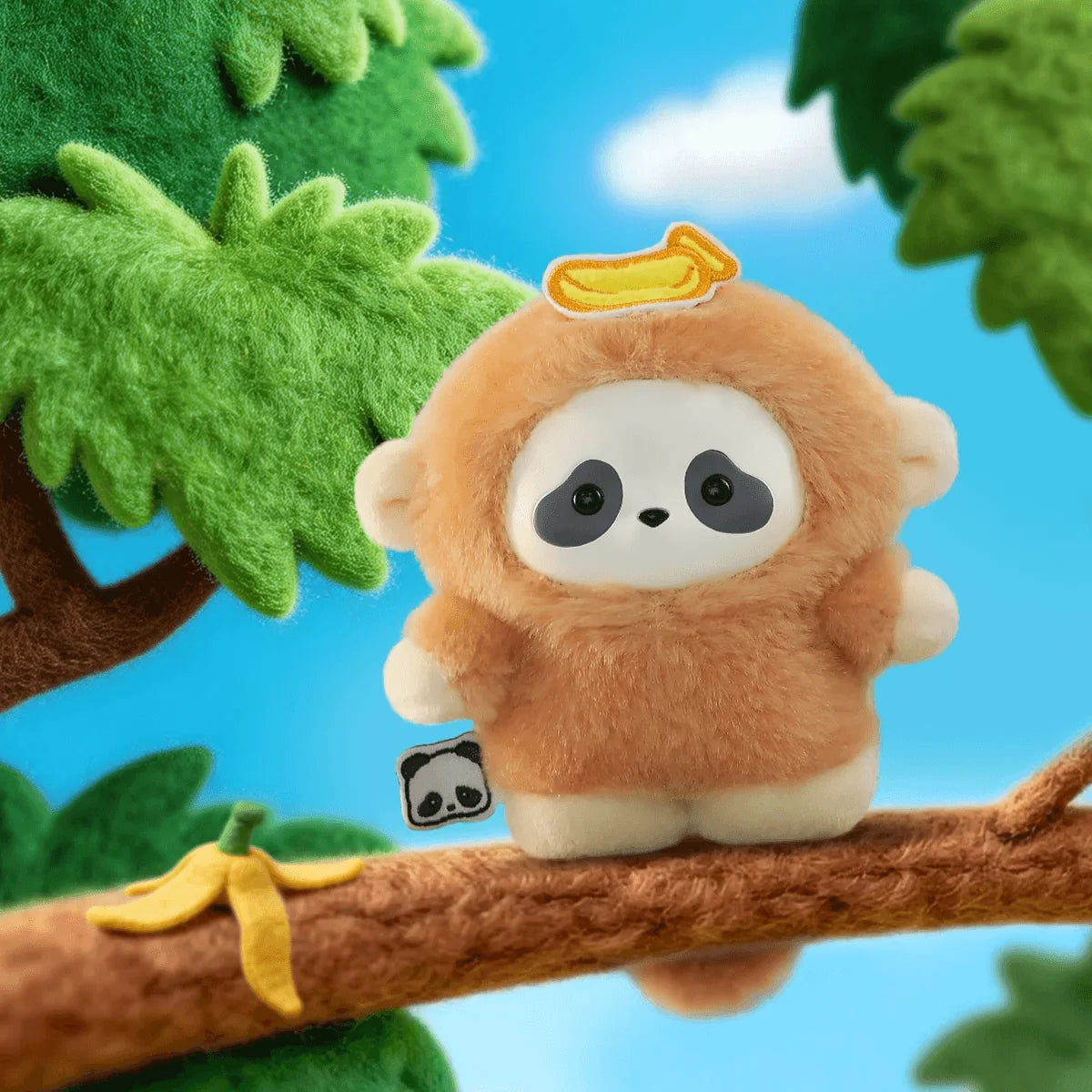 Panda Roll The Zoo In Hands Series Plush Keychain (Box of 6)