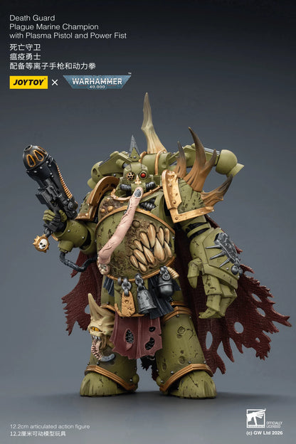 Death Guard Plague Marine Champion with Plasma Pistol and Power Fist