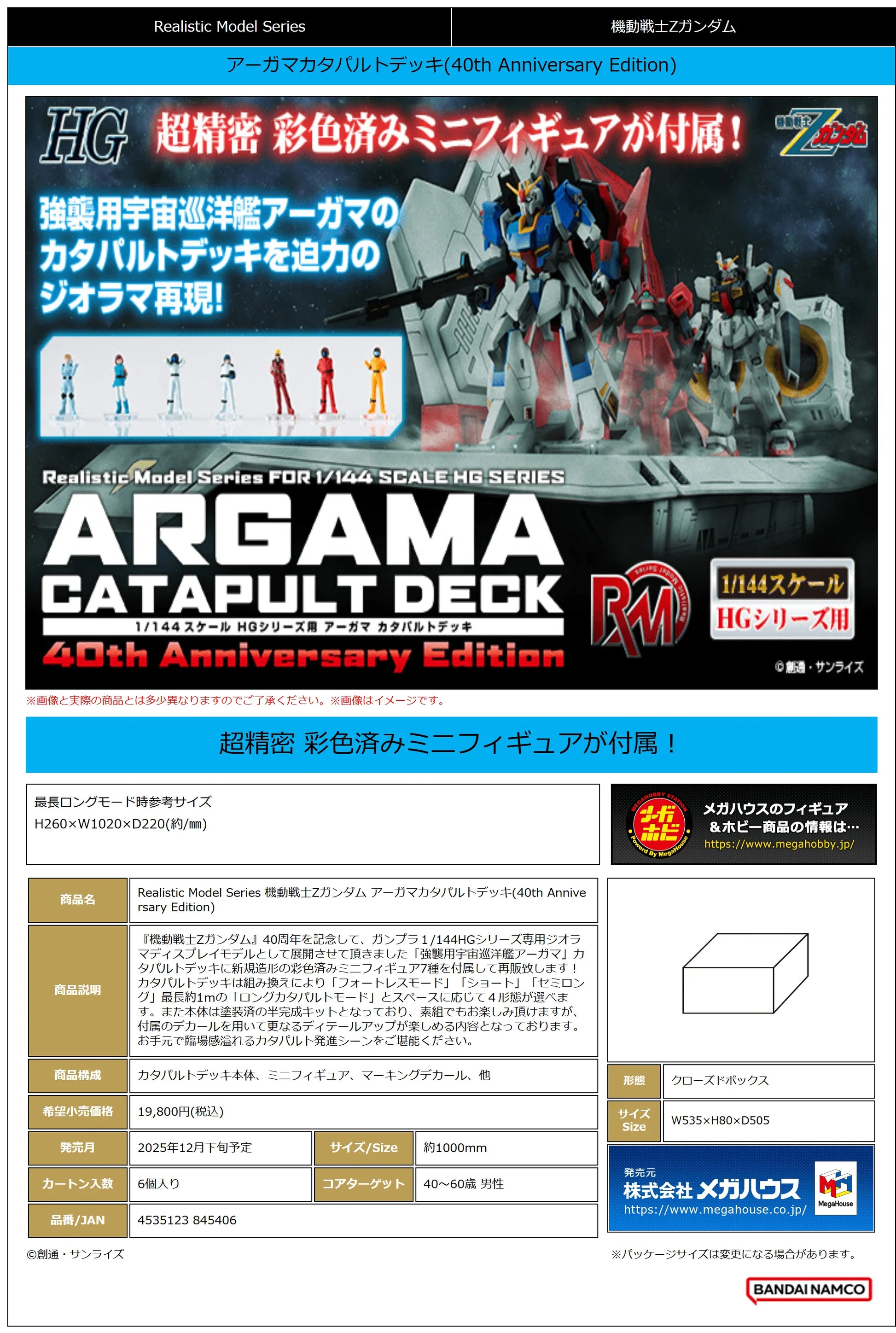HG 1/144 Nahel Argama Catapult Deck Model Kit - 40th Anniversary Edition