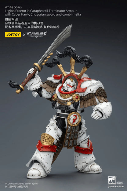 White Scars Legion Praetor in Cataphractii Terminator Armour with Cyber Hawk, Chogorian sword and combi-melta