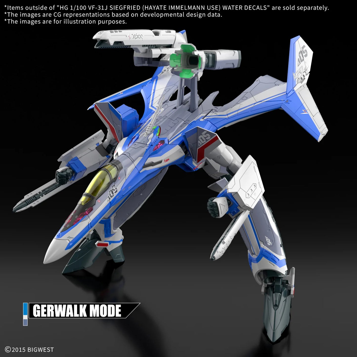 HG 1/100 VF-31J SIEGFRIED (HAYATE IMMELMANN USE) WATER DECALS