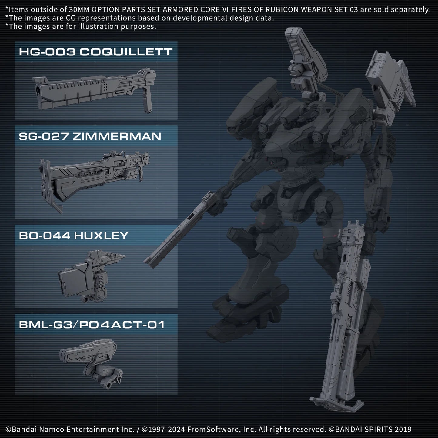 30MM OPTION PARTS SET ARMORED CORE Ⅵ FIRES OF RUBICON WEAPON SET 03
