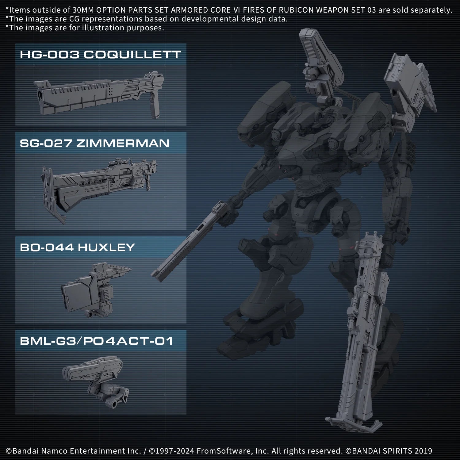 30MM OPTION PARTS SET ARMORED CORE Ⅵ FIRES OF RUBICON WEAPON SET 03