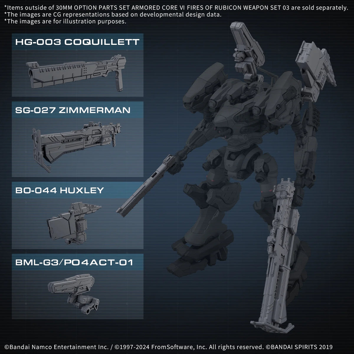 30MM OPTION PARTS SET ARMORED CORE Ⅵ FIRES OF RUBICON WEAPON SET 03