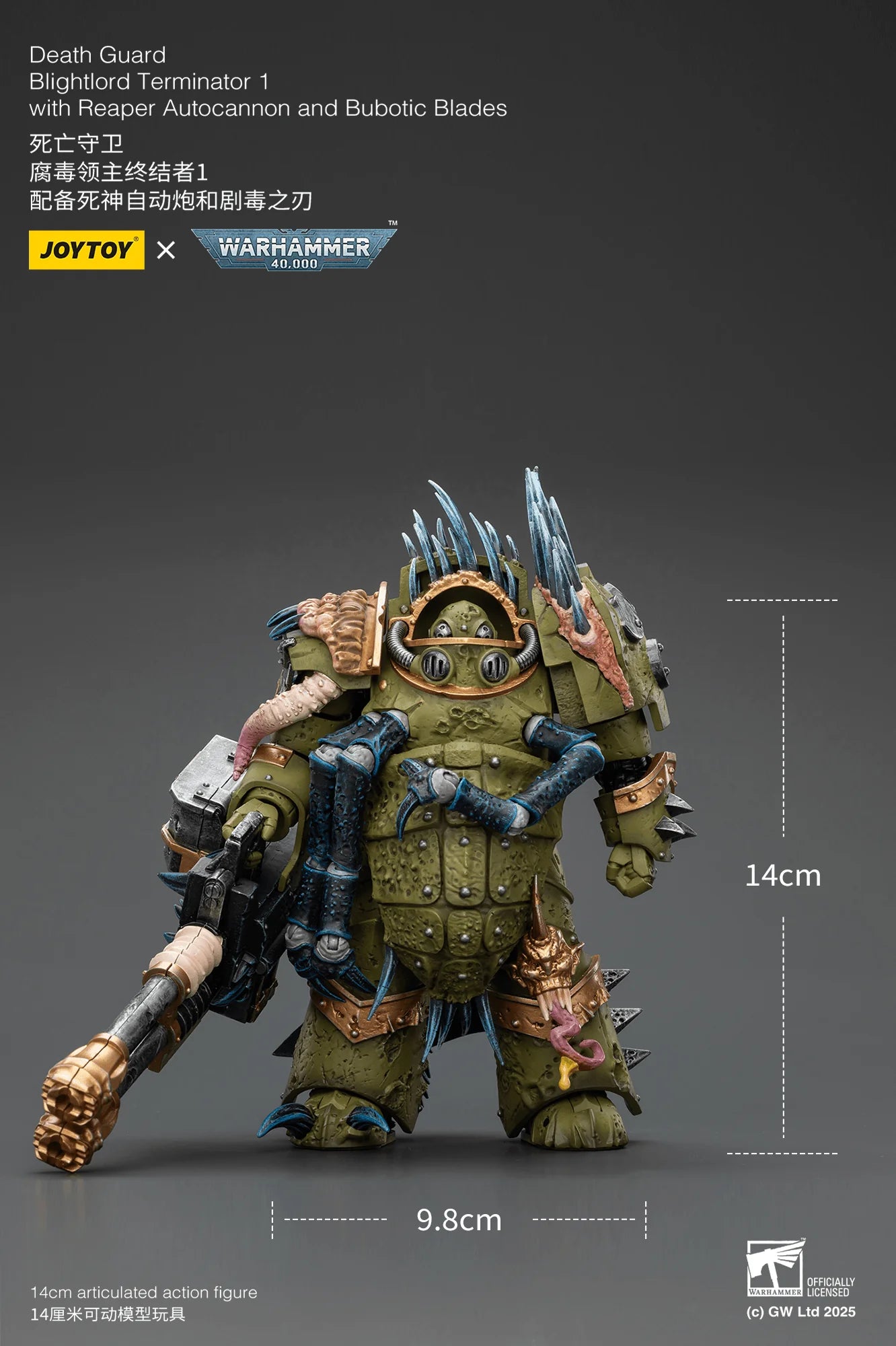 Death Guard Blightlord Terminator 1 with Reaper Autocannon and Bubotic Blades