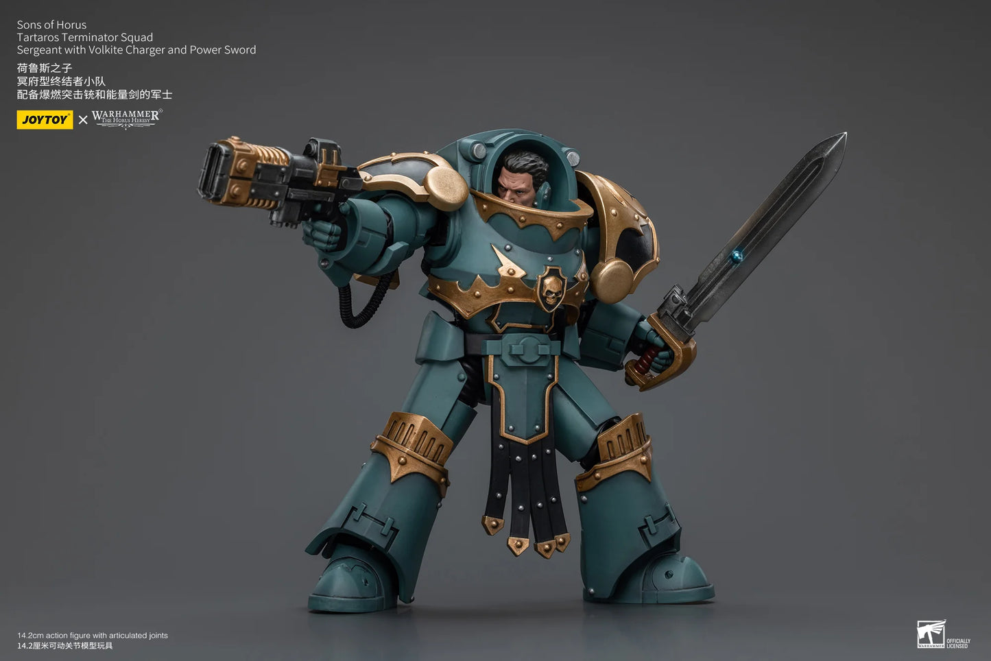 Sons Of Horus Tartaros Terminator Squad Sergeant With Volkite Charger And Power Sword