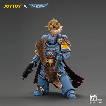 Space Wolves Wolf Guard Battle Leader with Master-crafted Power Weapon, Storm Shield, Thunder Hammer,Master-crafted Heavy Bolt Pistol, and Plasma Pistol