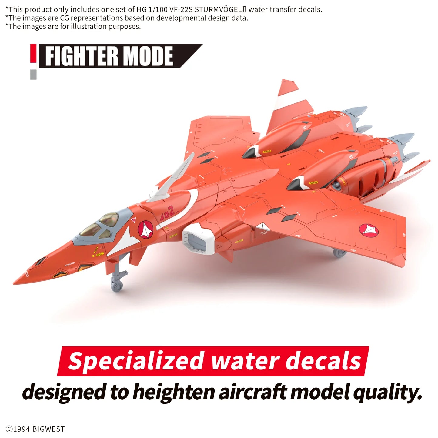 HG 1/100 VF-22S STURMVOGEL Ⅱ WATER DECALS