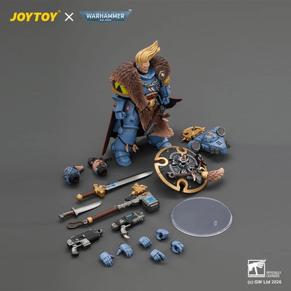 Space Wolves Wolf Guard Battle Leader with Master-crafted Power Weapon, Storm Shield, Thunder Hammer,Master-crafted Heavy Bolt Pistol, and Plasma Pistol