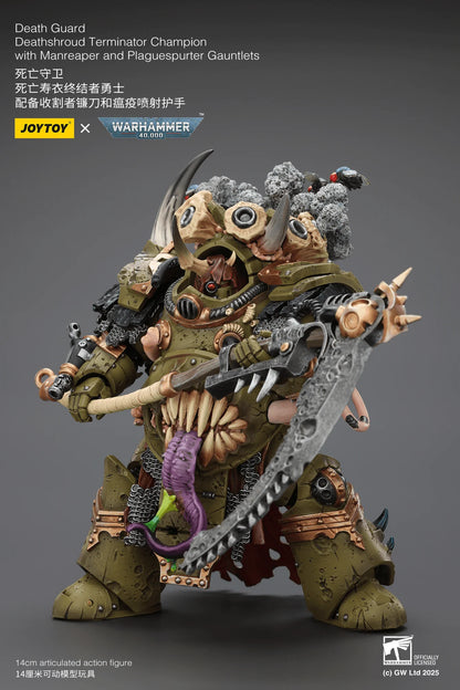 Death Guard Deathshroud Terminator Champion with Manreaper and Plaguespurter Gauntlets