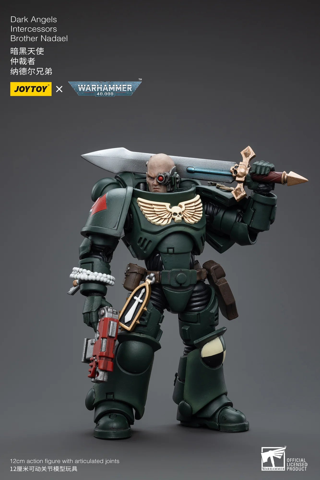 JOYTOY Warhammer 40K Dark Angels Intercessors Brother Nadael Action Figure