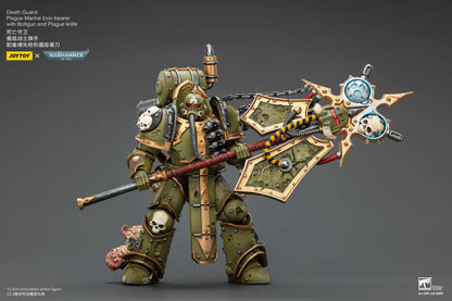 Death Guard Plague Marine Icon bearer with Boltgun and Plague knife