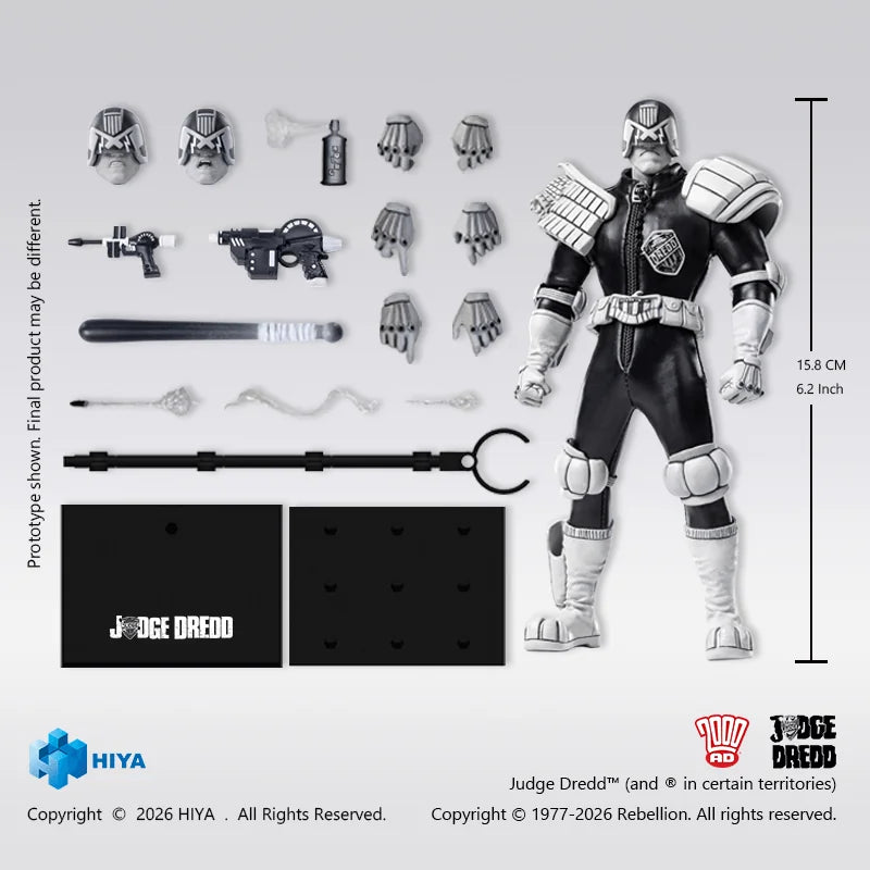 1/12 Scale 6 Inch JUDGE DREDD Judge Dredd Black&White Ver. Action Figure