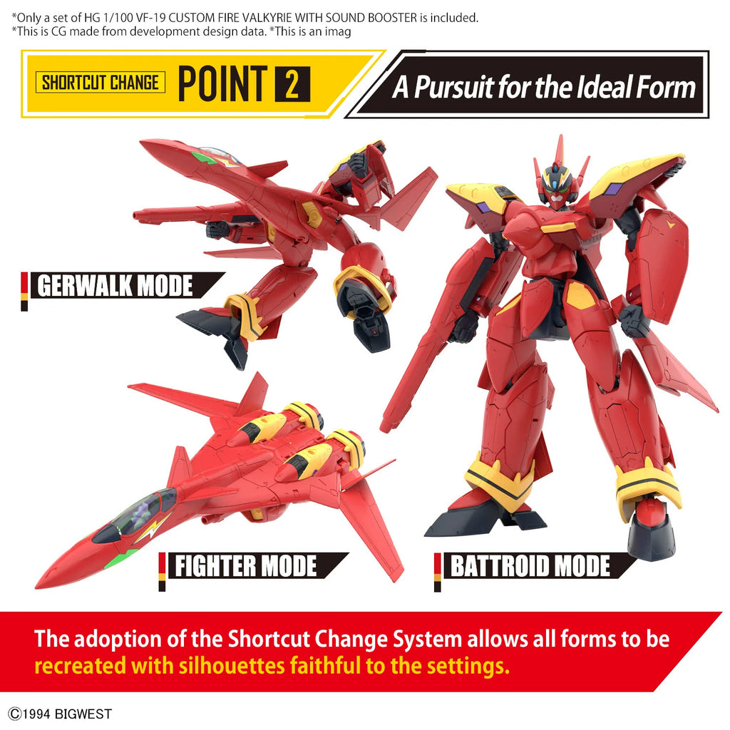 HG 1/100 VF-19 CUSTOM FIRE VALKYRIE WITH SOUND BOOSTER