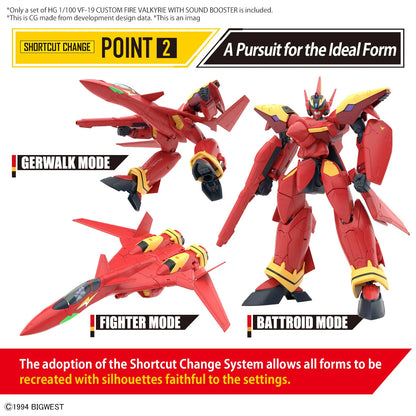 HG 1/100 VF-19 CUSTOM FIRE VALKYRIE WITH SOUND BOOSTER