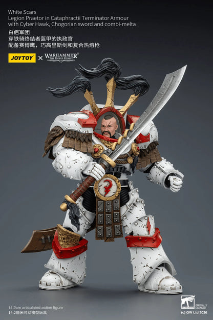 White Scars Legion Praetor in Cataphractii Terminator Armour with Cyber Hawk, Chogorian sword and combi-melta