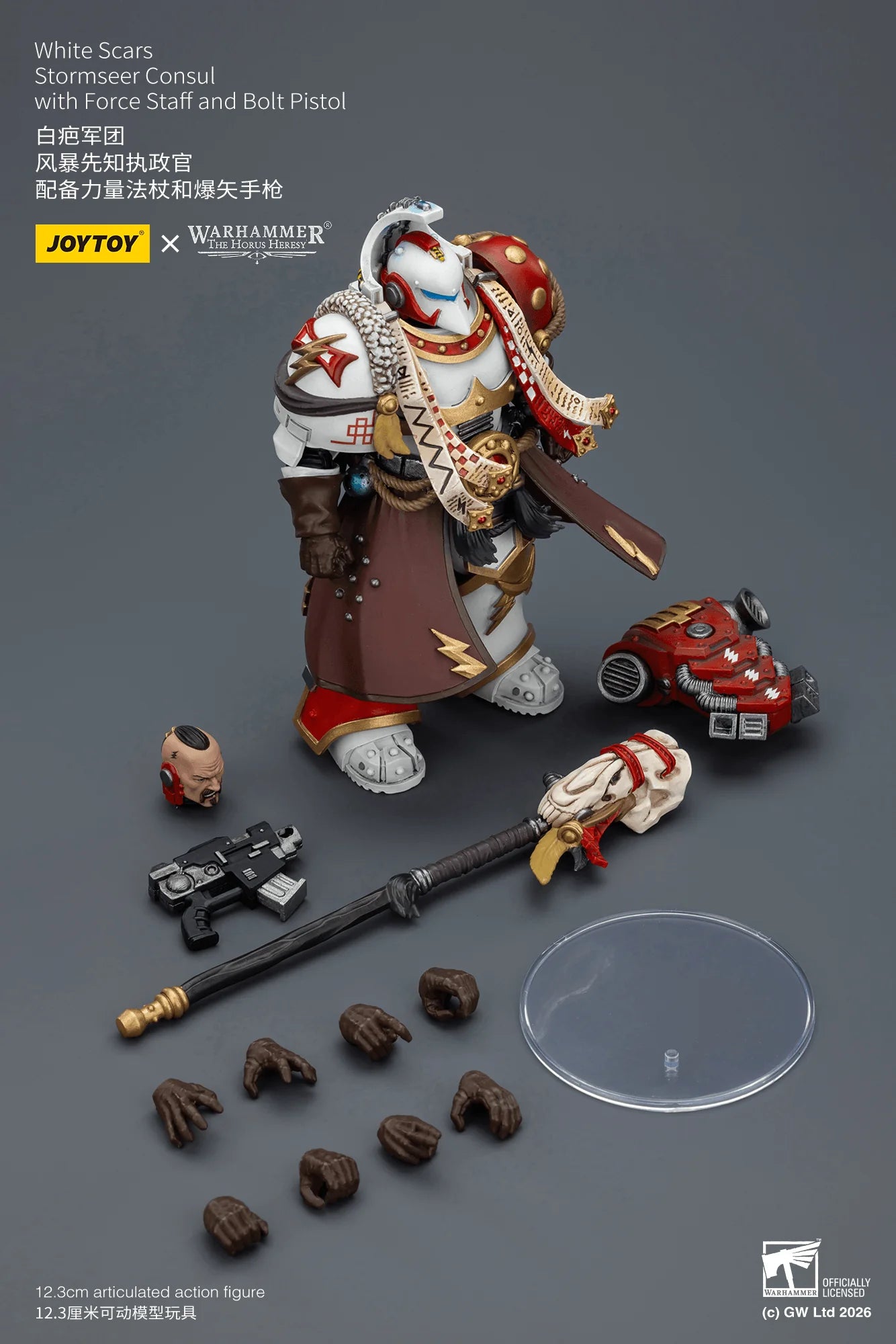White Scars Stormseer Consul with Force Staff and Bolt Pistol