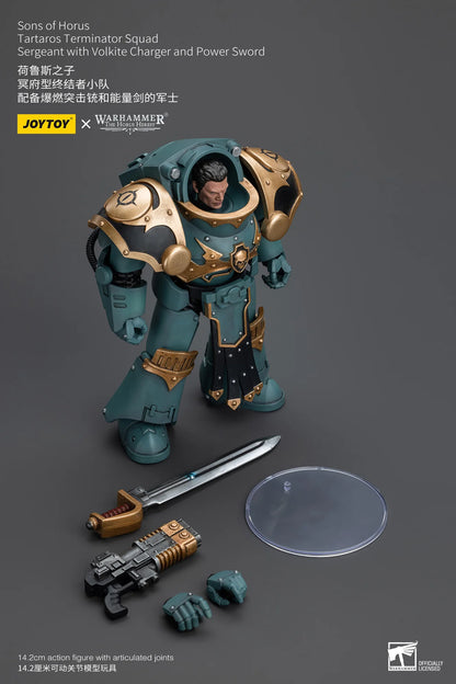 Sons Of Horus Tartaros Terminator Squad Sergeant With Volkite Charger And Power Sword