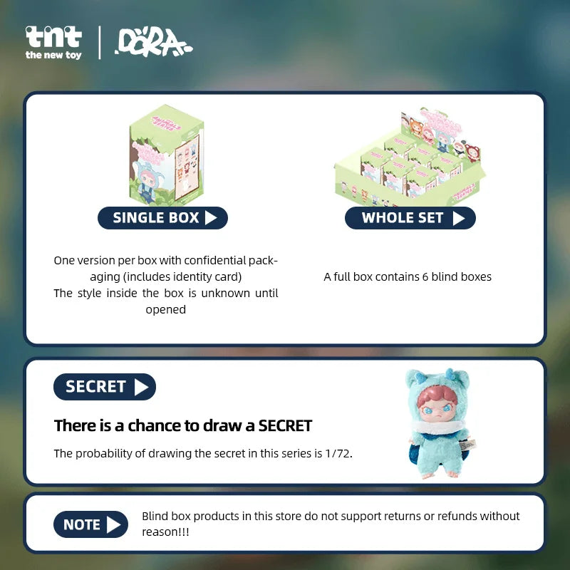 TNTSPACE DORA Animal Series Vinyl Plush Doll Blind Box