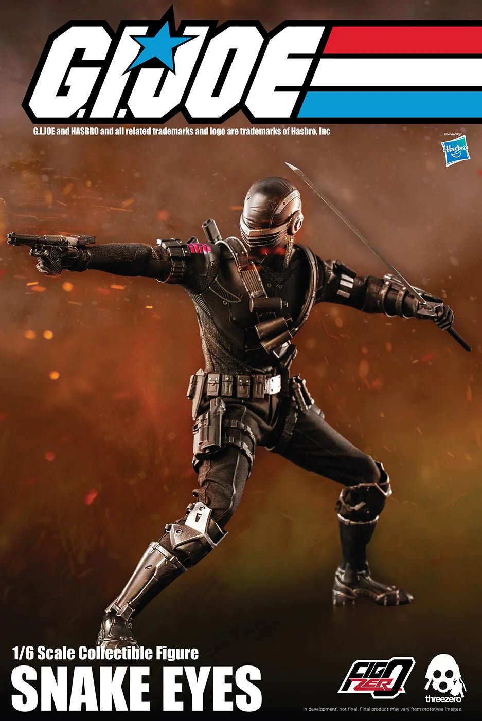 threezero Figzero G.I. Joe Snake Eyes 1/6 Scale Action Figure