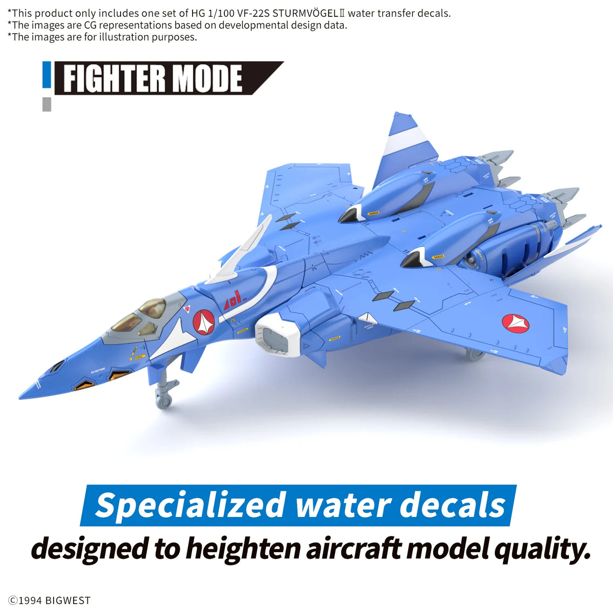HG 1/100 VF-22S STURMVOGEL Ⅱ WATER DECALS