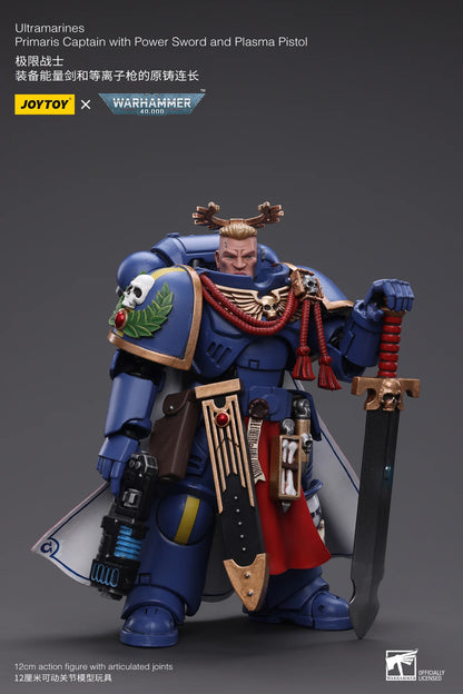 Joy Toy Ultramarines Primaris Captain Action Figure with Power Sword and Plasma Pistol
