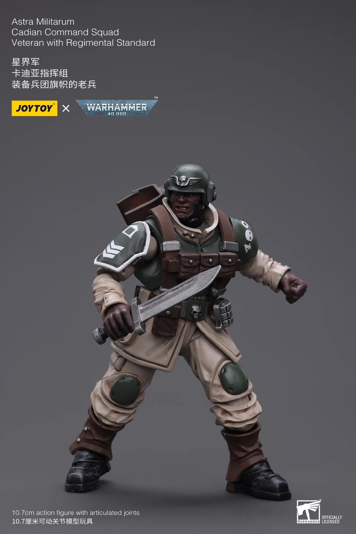 JOYTOY Warhammer 40K Cadian Command Squad Veteran Action Figure