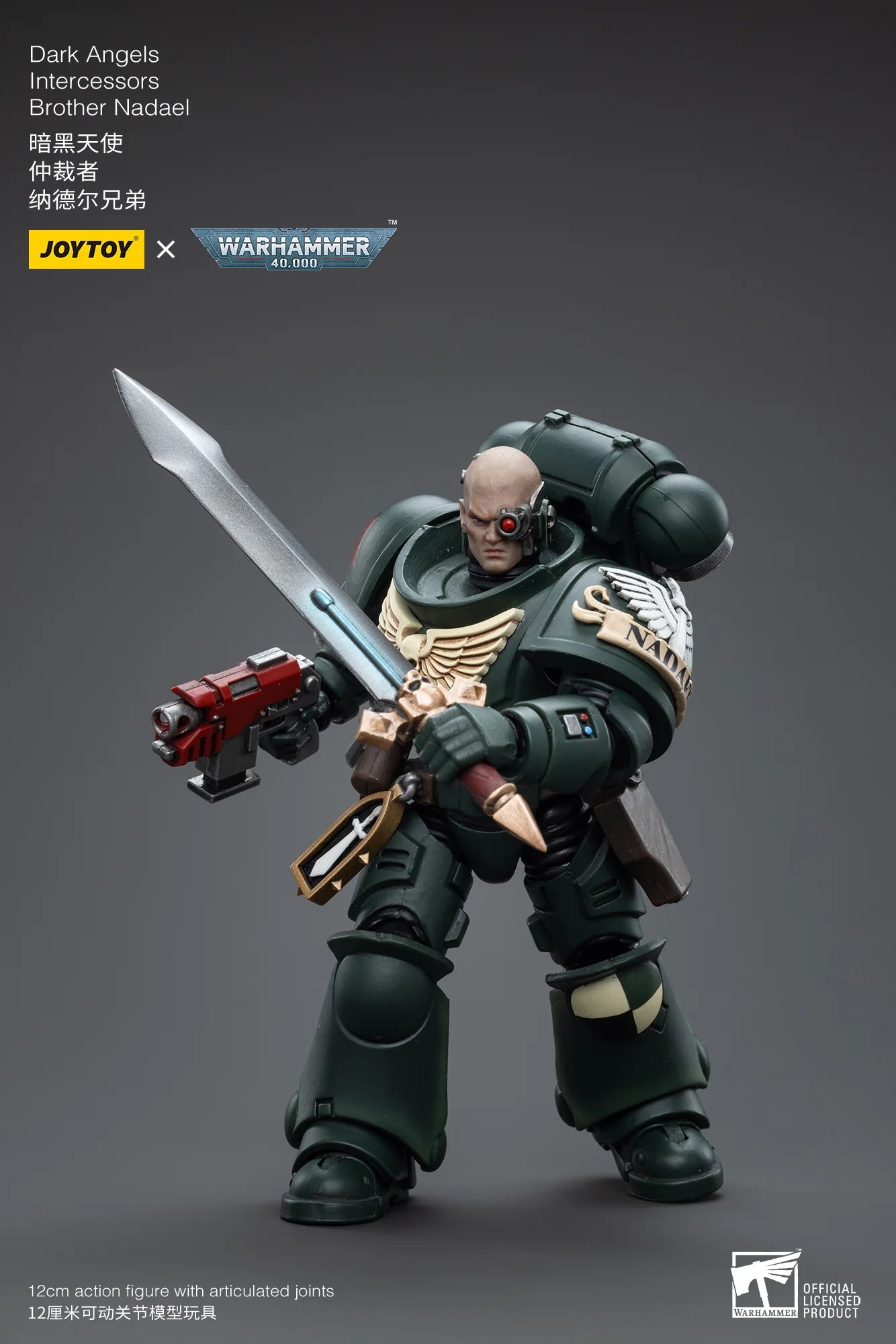 JOYTOY Warhammer 40K Dark Angels Intercessors Brother Nadael Action Figure