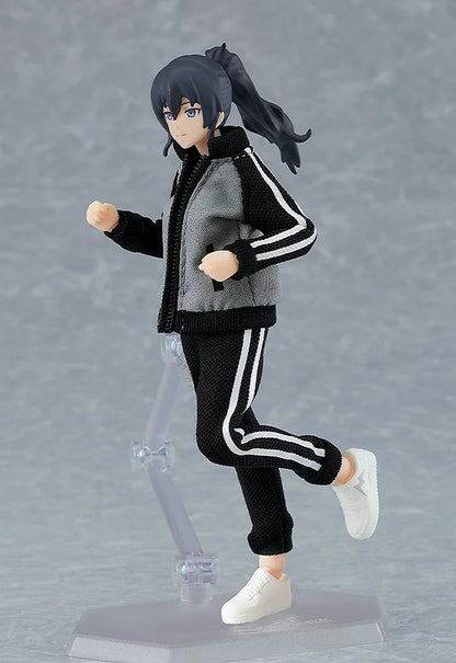 Max Factory figma Makoto Female Body Action Figure with Tracksuit and Skirt Outfit