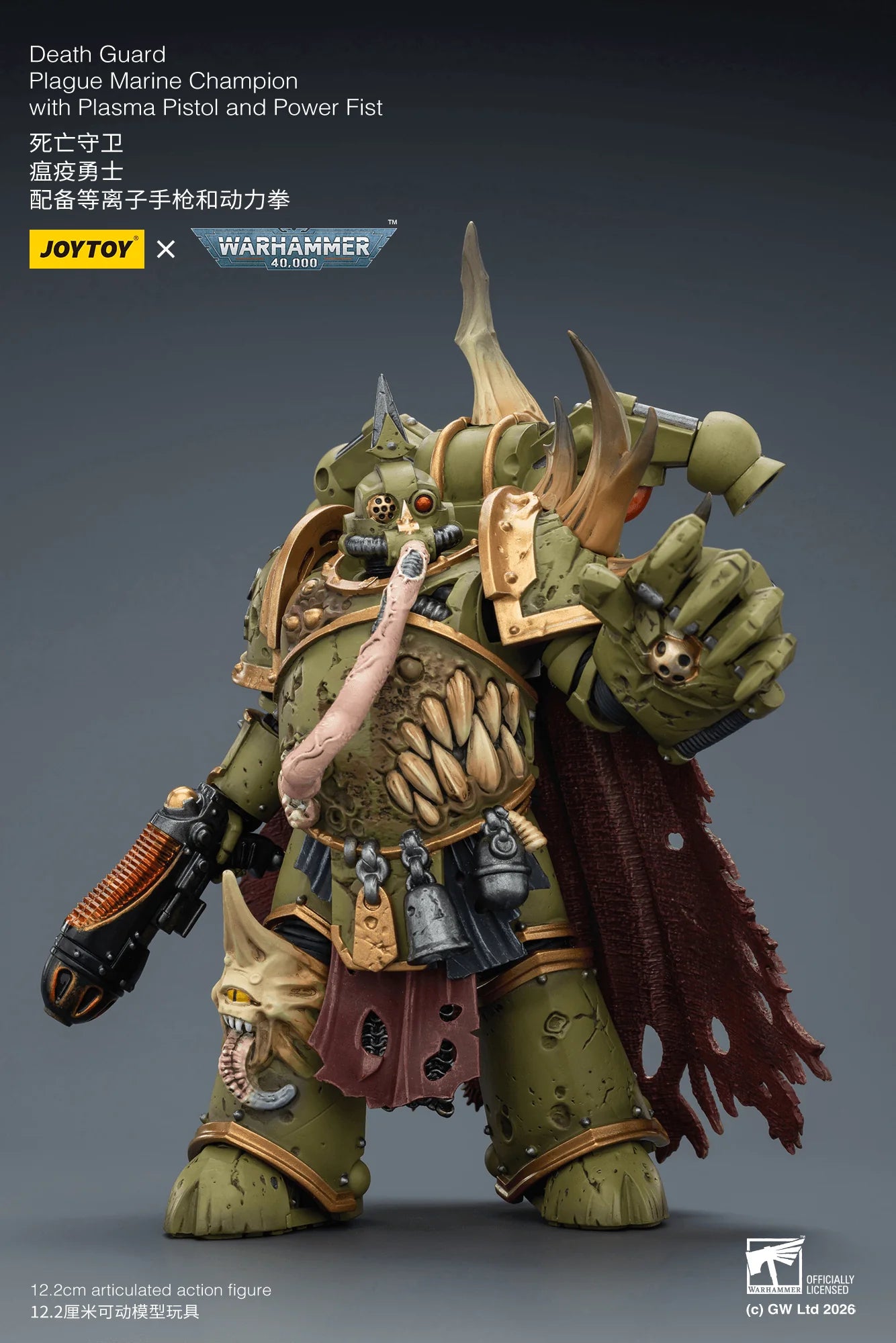 Death Guard Plague Marine Champion with Plasma Pistol and Power Fist