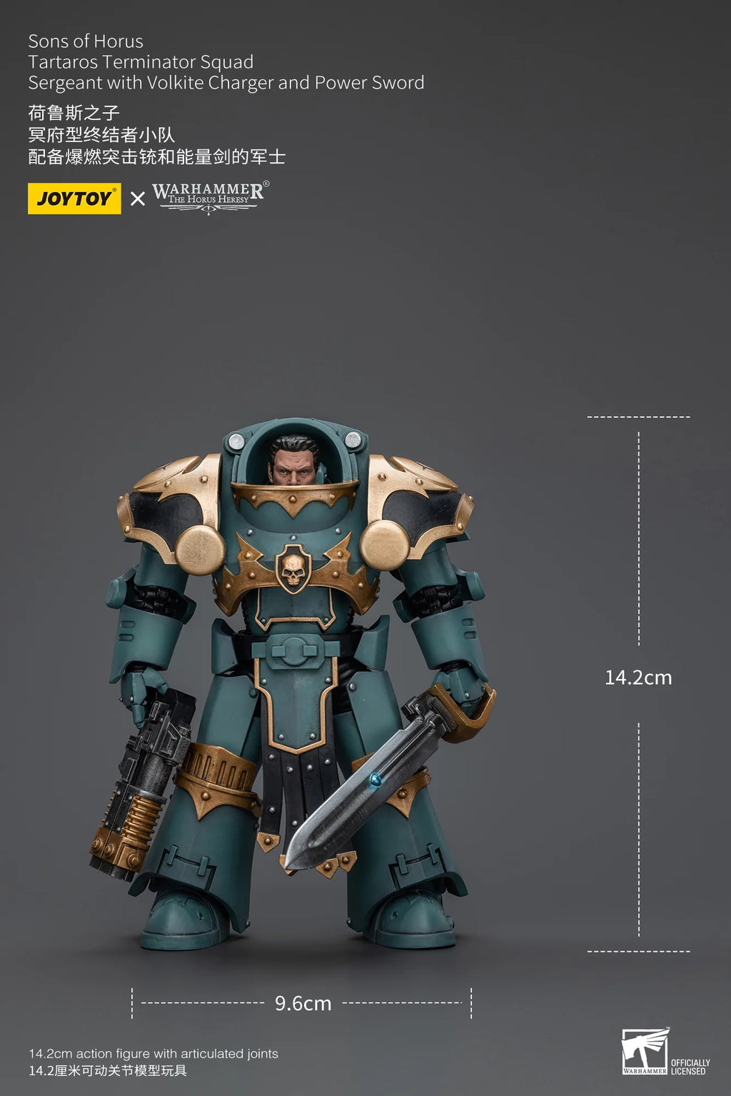 Sons Of Horus Tartaros Terminator Squad Sergeant With Volkite Charger And Power Sword