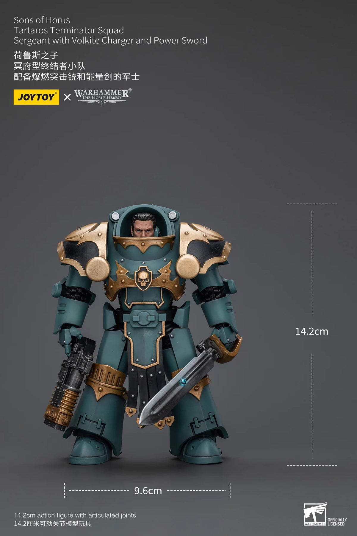 Sons Of Horus Tartaros Terminator Squad Sergeant With Volkite Charger And Power Sword