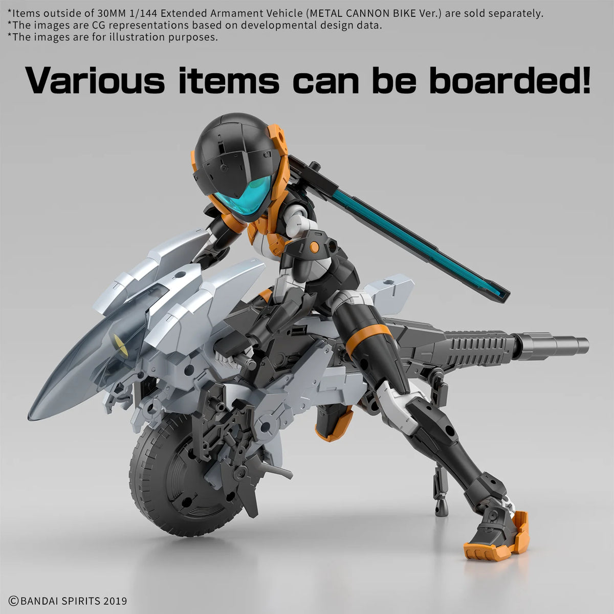 30MM 1/144 Extended Armament Vehicle (METAL CANNON BIKE Ver.)